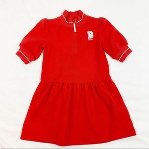 Janie Jack short sleeve half zip sweatshirt dress